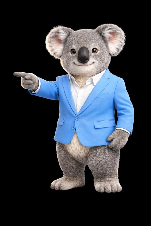 Agent Finance koala pointing at your savings