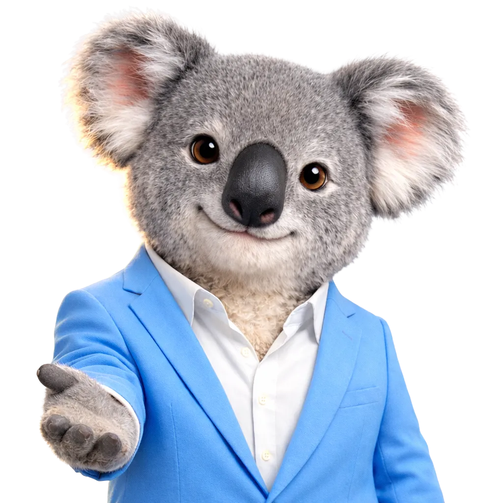 Agent K, the Agent Finance koala mascot
