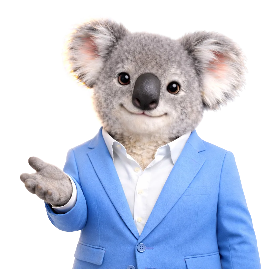Agent K, the Agent Finance koala mascot